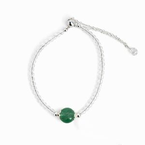 Green Adventurine and Clear Quartz Adjustable Bracelet